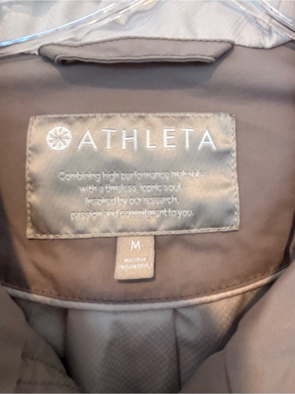 Athleta Taupe Hooded Utility Windbreaker Jacket - Picture 3 of 5